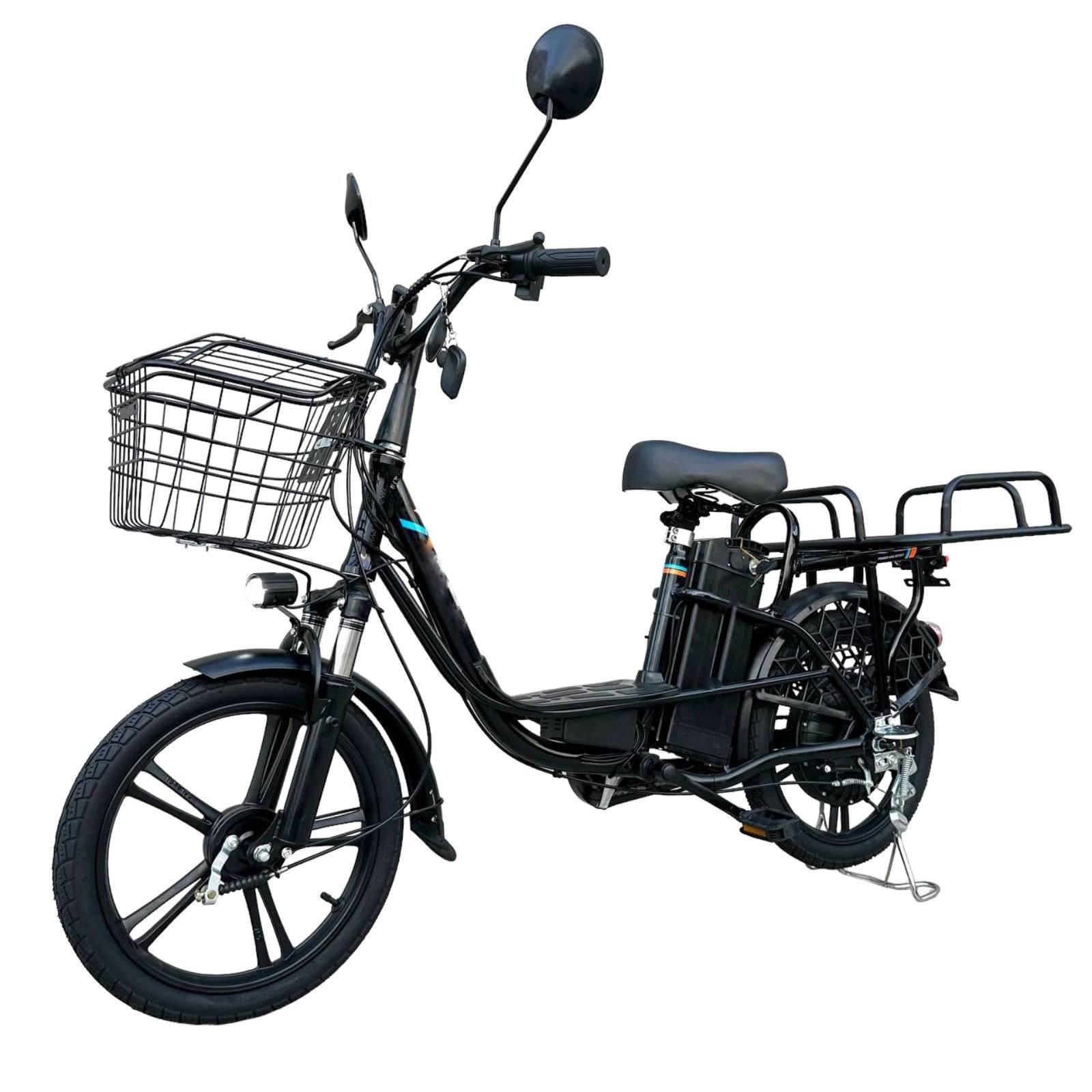 Електровелосипед Green Giant U18 двомісний 18" 600 W/48 V/26 Ah з вантажним посиленим багажником Чорний