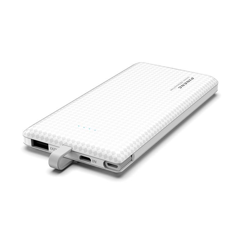 Повербанк Pineng PN-851 со встроенным кабелем 10000 mAh White (85100)