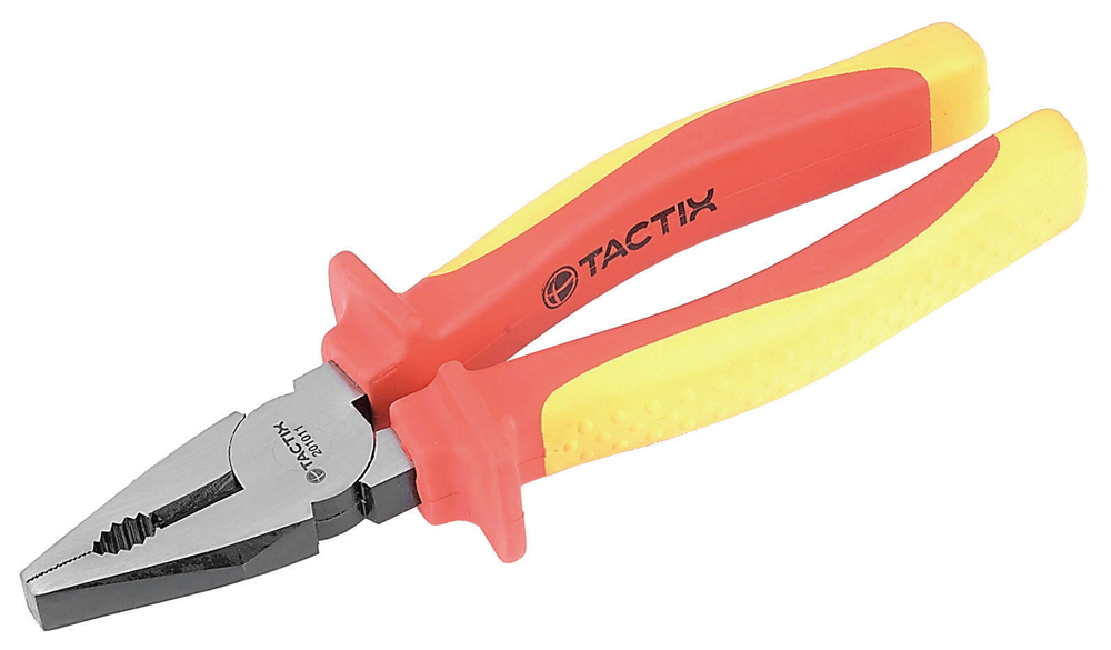 Плоскогубцы Tactix 201011 200 мм диэлектрические комбинированные Cr-V сталь 6 шт. (INSPLPLPG200000IT0)