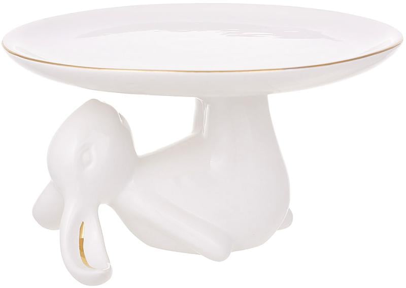 Блюдо на ноге Кролик 20,5 см Белый