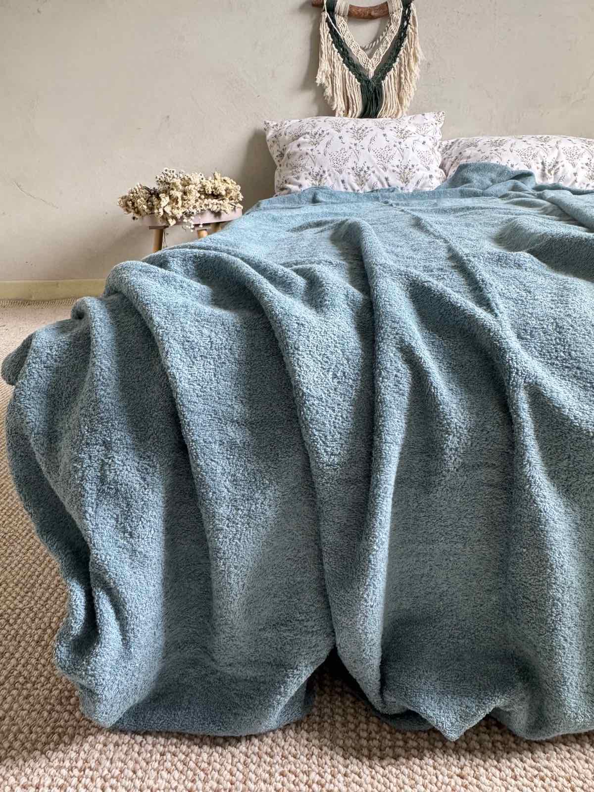 Простынь-покрывало махровое ZEINTEX MADEIRA хлопковое 150х220 см Бирюзовый (26970741) - фото 4