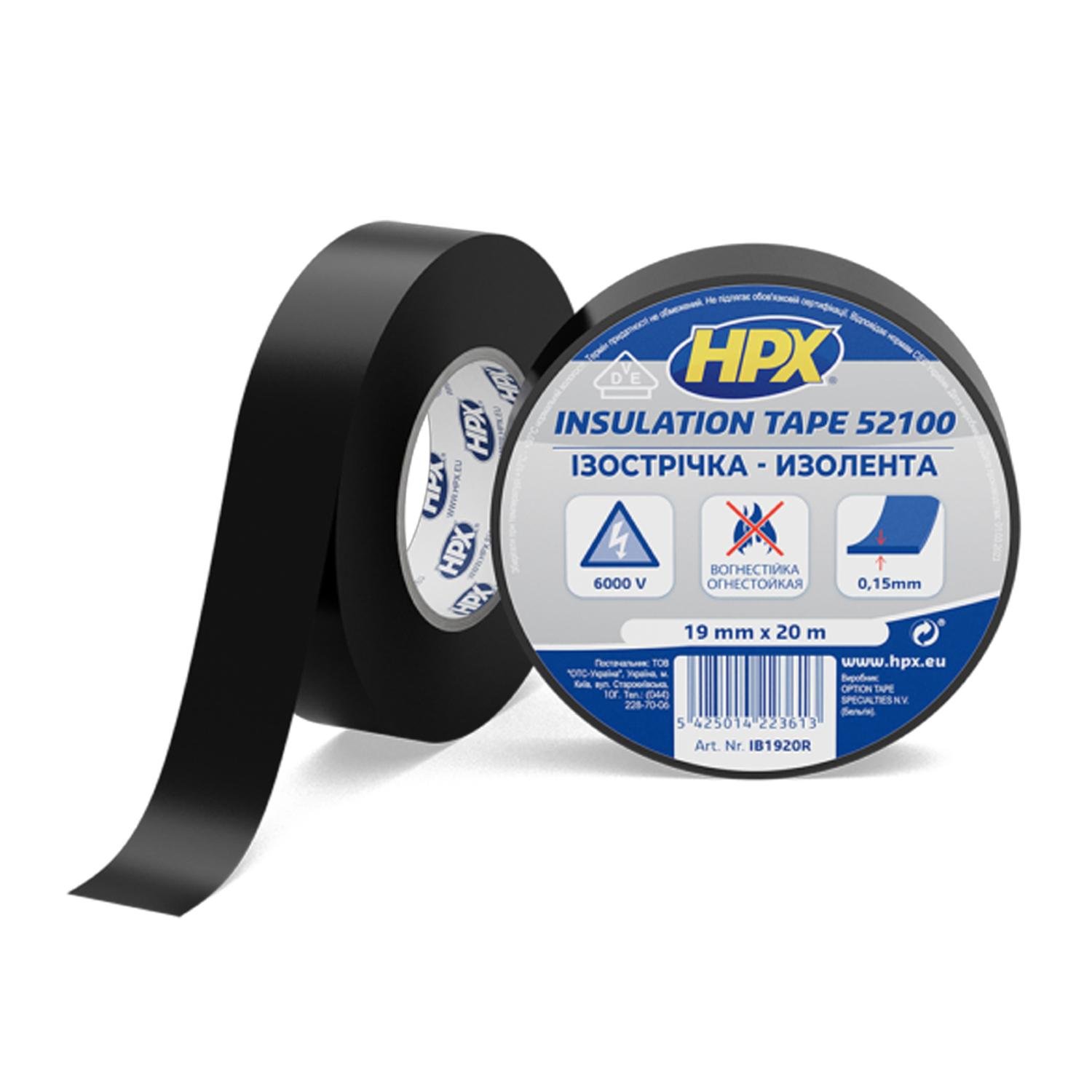 Стрічка ізоляційна HPX IB1920 19x0,15 мм 20 м ПВХ/гума Чорний (INRUC0080020192060) - фото 2 Стрічка ізоляційна HPX IB1920 19x0,15 мм 20 м ПВХ/гума Чорний (INRUC0080020192060) - фото 2