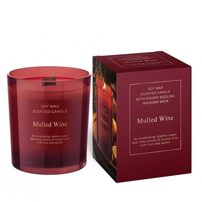 Свеча ароматическая с деревянным фитилем «Mulled Wine» (28892)