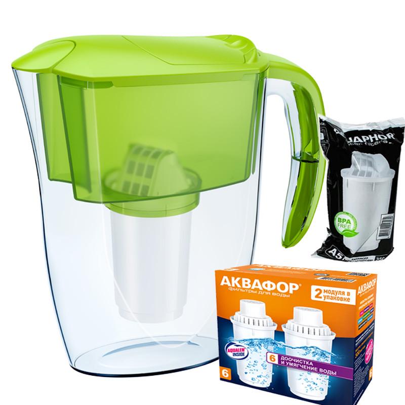 Фильтр-кувшин Аквафор Смайл А5 два модуля В6 жесткость Лимонный (1702352722)