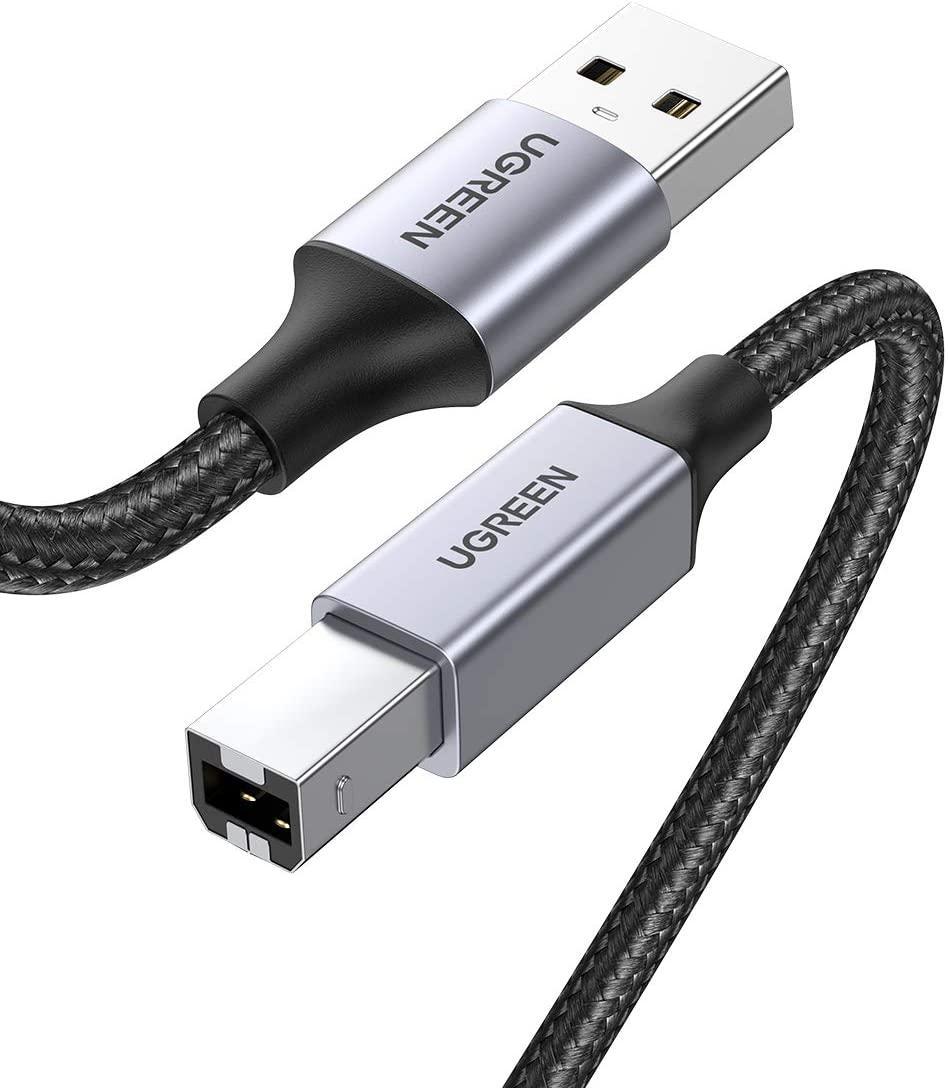 Кабель Ugreen USB 2,0 to USB Type B USB Printer Cable для принтеров/сканеров/МФУ 2 м Black (US369)