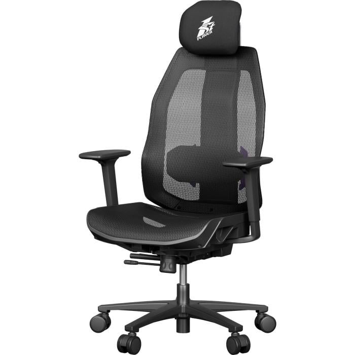 Кресло геймерское 1stPlayer Ergo Aero Mesh 3D Armrest до 120 кг Black (ERGO-AR-BK)