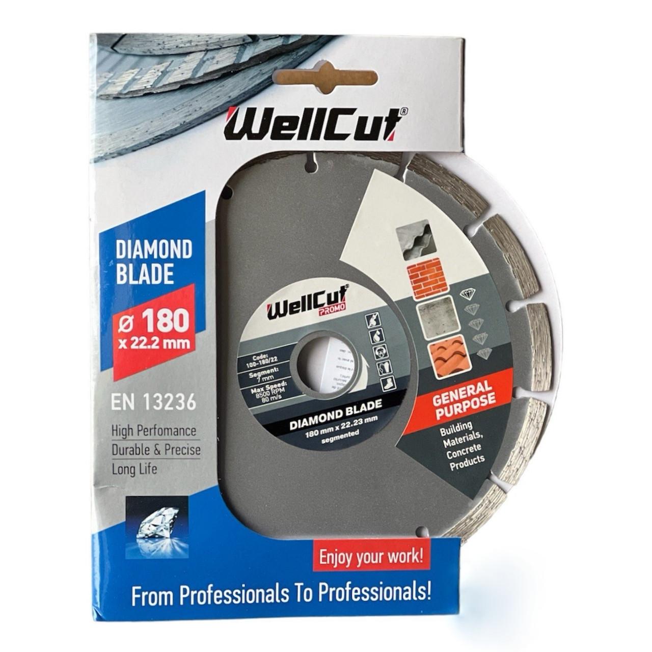 Диск алмазный Wellcut Promo 180х7х22,23 мм сегмент