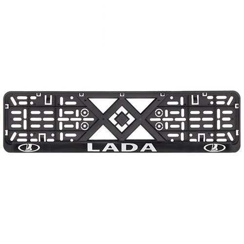 Рамка номера пластик SR с хромированной рельефной надписью LADA