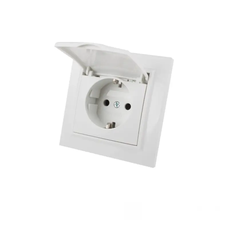 Розетка с крышкой влагозащищенная ElectroHouse IP44 Enzo с заземлением 16 А Белый (EH-2116P) Розетка с крышкой влагозащищенная ElectroHouse IP44 Enzo с заземлением 16 А Белый (EH-2116P)