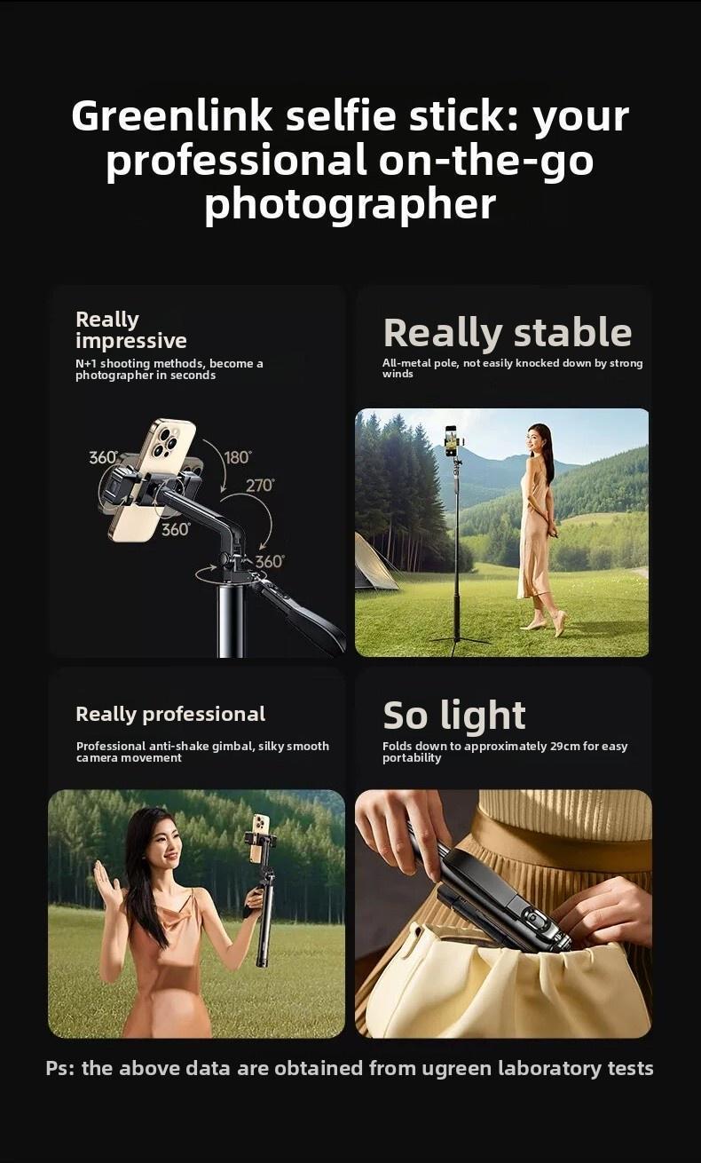 Монопод телескопічний Ugreen 170 см алюмінієвий 1/4 Чорний (45681) - фото 12 Монопод телескопічний Ugreen 170 см алюмінієвий 1/4 Чорний (45681) - фото 12