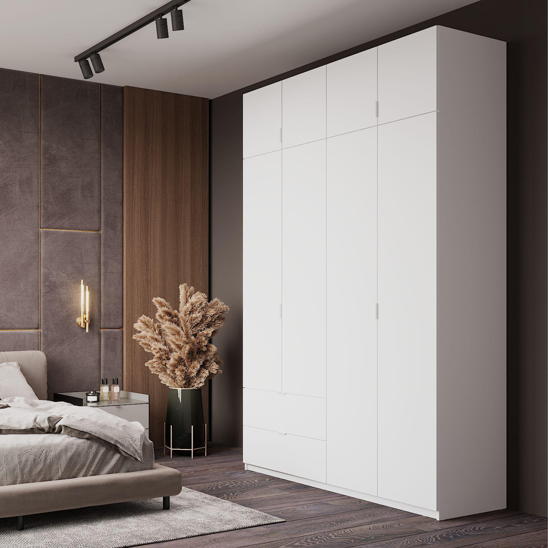 Шкаф распашной с антресолью Doros Лукас 160х50х240 см Белый (26429489) - фото 2 Шкаф распашной с антресолью Doros Лукас 160х50х240 см Белый (26429489) - фото 2