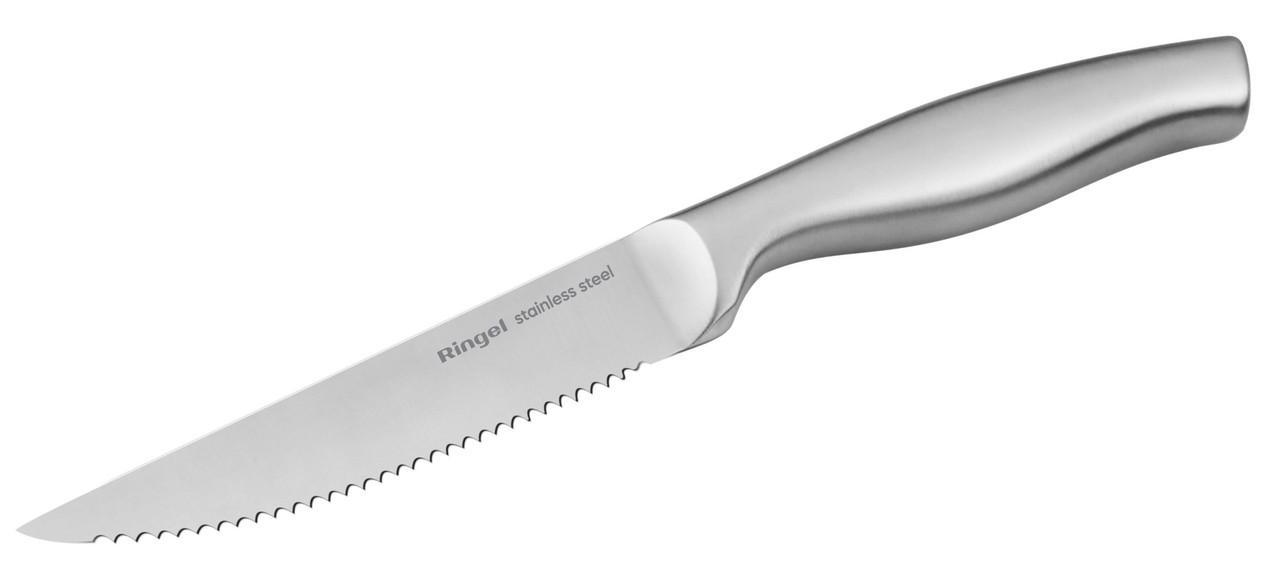 Ніж RINGEL Prime для стейку зубчата крайка нержавіюча сталь 11,4 см Сталевий (RG-11010-6) - фото 2 Ніж RINGEL Prime для стейку зубчата крайка нержавіюча сталь 11,4 см Сталевий (RG-11010-6) - фото 2