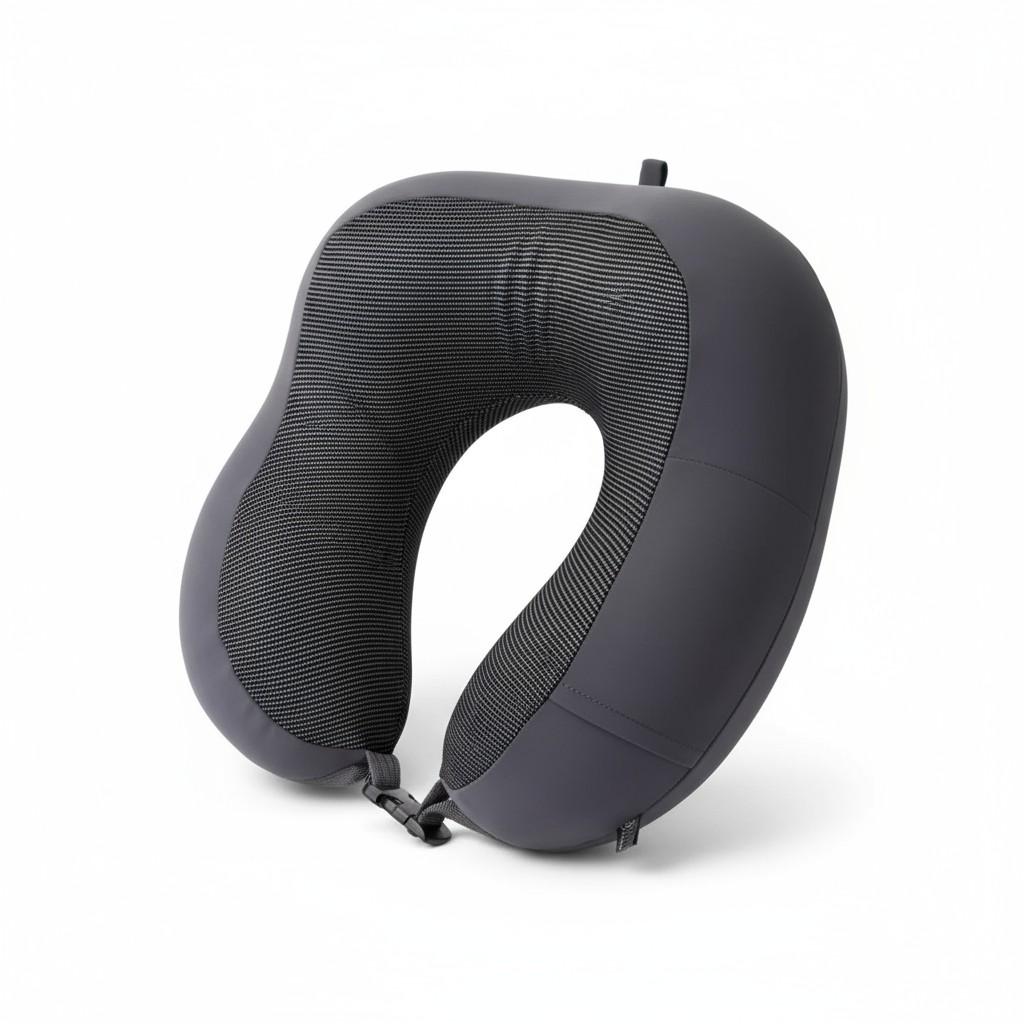 Подушка-булочка для шеи Camelback U-образная для сна и путешествий ортопедическая 25х25х14 см Серый (HP-56-15B)