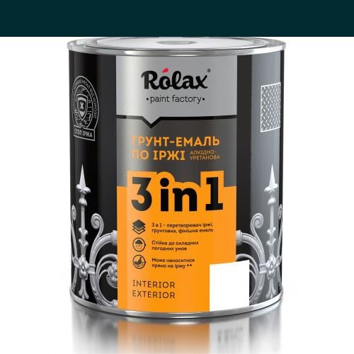 Грунт-эмаль по ржавчине Rolax полуглянец 2 л 406 Пражская Зелень (14089)