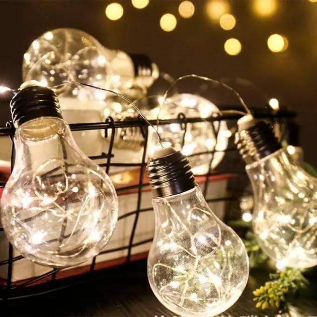 Гірлянда з з'єднувачем Xmas у вигляді Лампочки 10 Led Теплий білий (FG2) Гірлянда з з'єднувачем Xmas у вигляді Лампочки 10 Led Теплий білий (FG2)