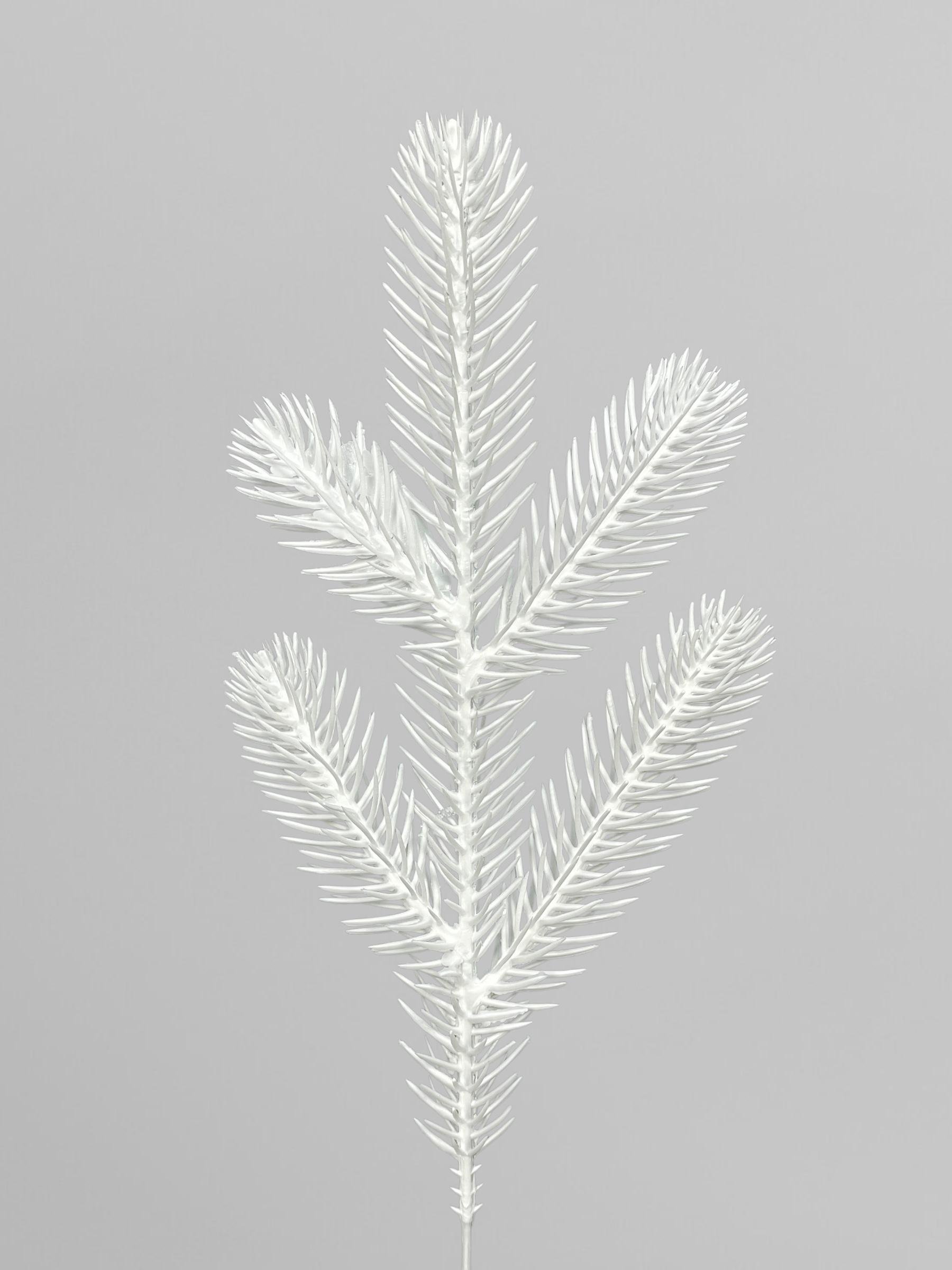 Искусственная ветвь ели литая Traditional 28 см Белый (Н03009)