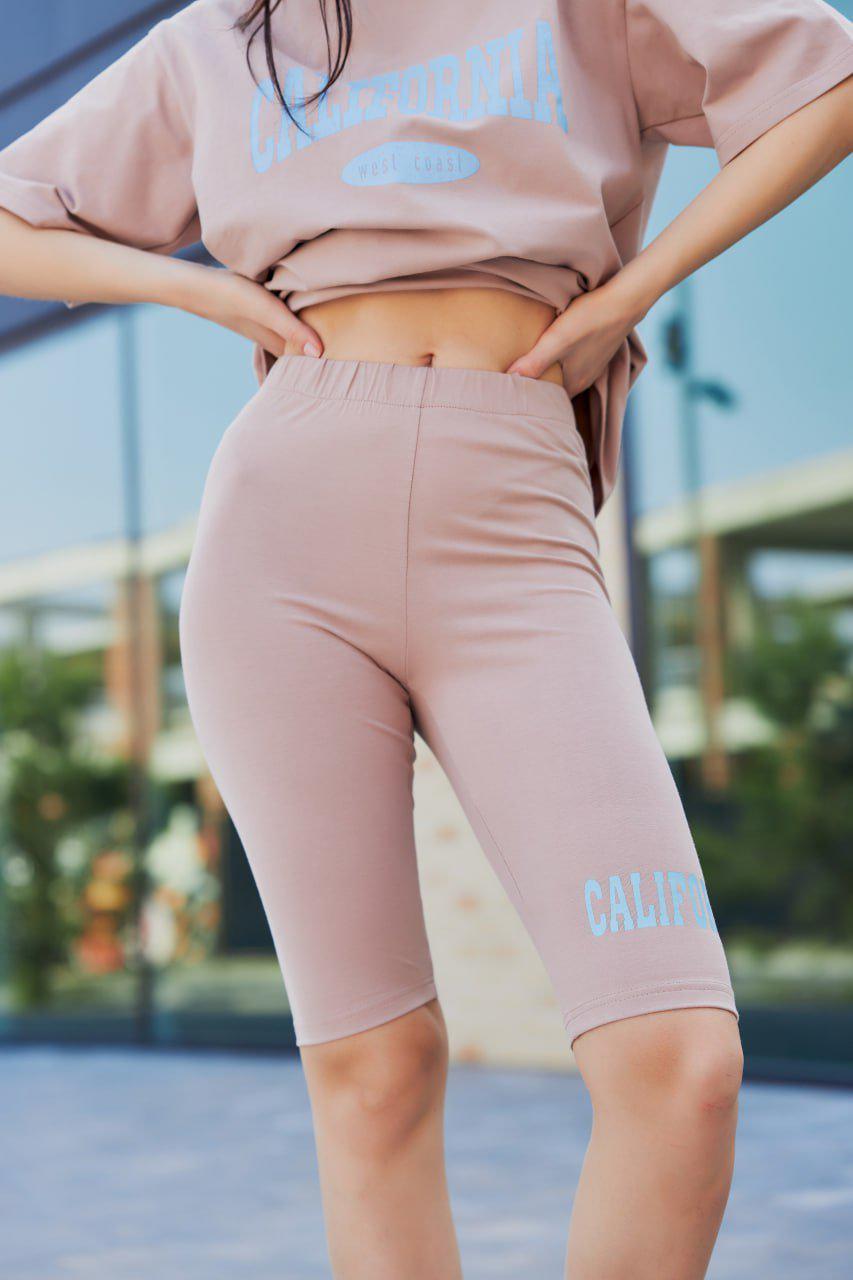 Прогулочный костюм женский летний с велосипедками М103.1 XS Кофейный (335-1-66) - фото 3 Прогулочный костюм женский летний с велосипедками М103.1 XS Кофейный (335-1-66) - фото 3