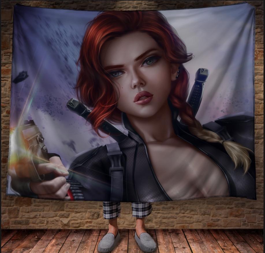 Плед с 3D принтом Черная вдова Marvel 150x200 см (epi_1141)