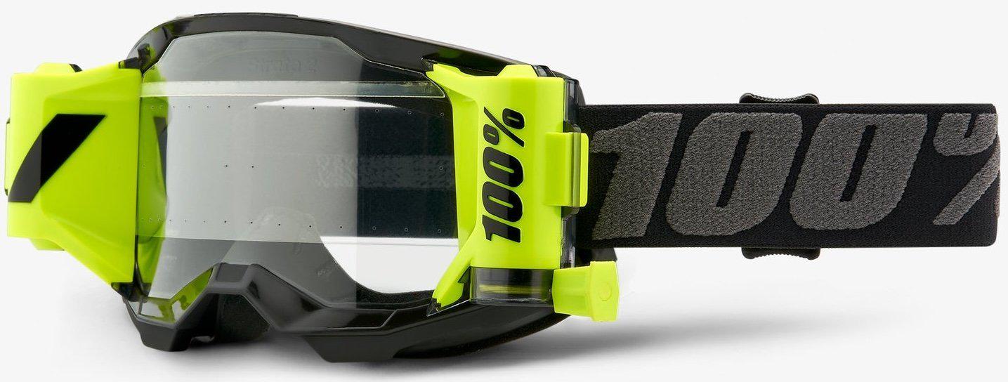 Мотоокуляри 100% STRATA 2 FORECAST Goggle Roll-Off Black/Clear Lens (34657)