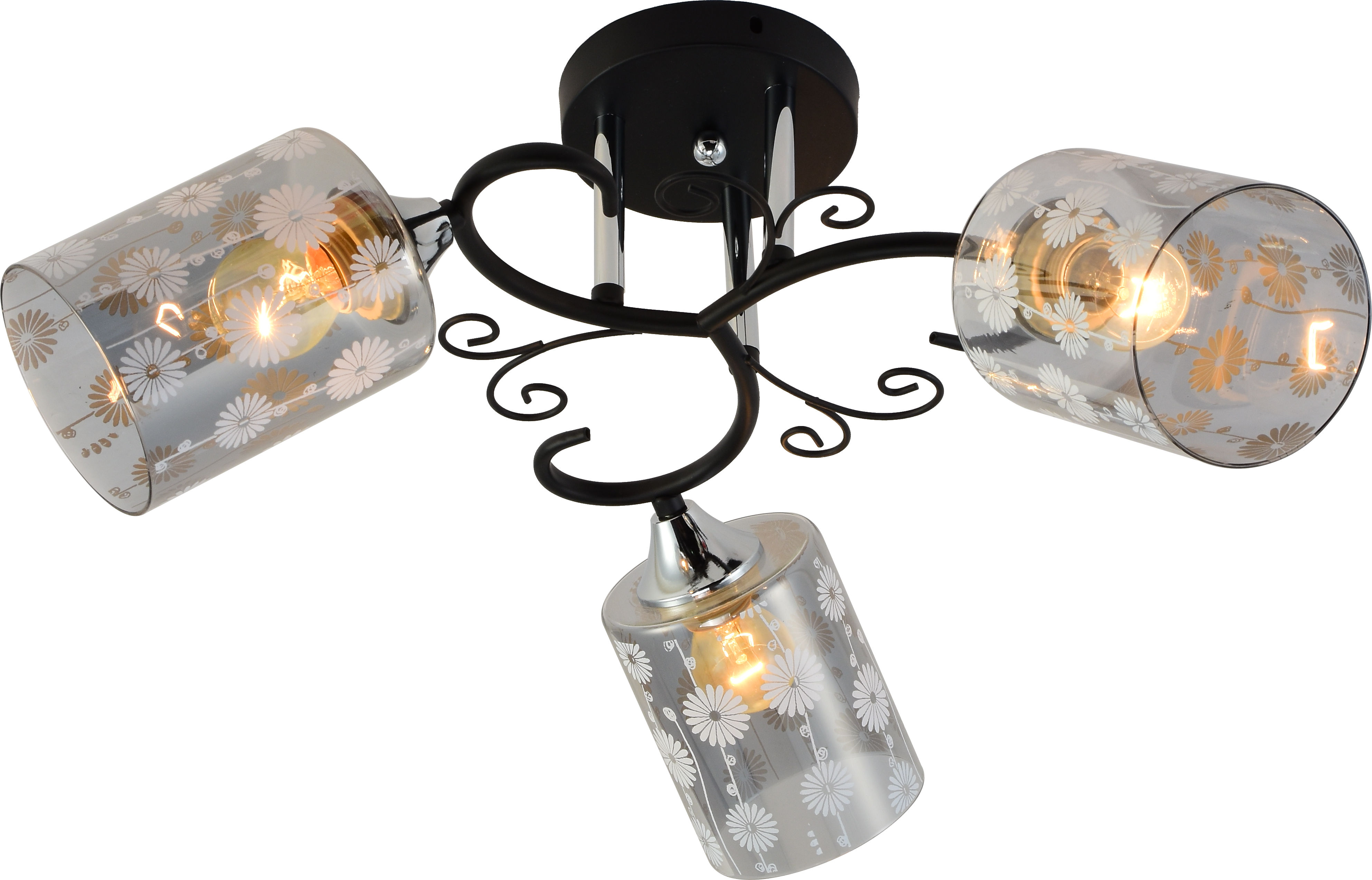Люстра декоративная INTEREES IS XA1317B/3 на 3 плафонов Black/Chrome