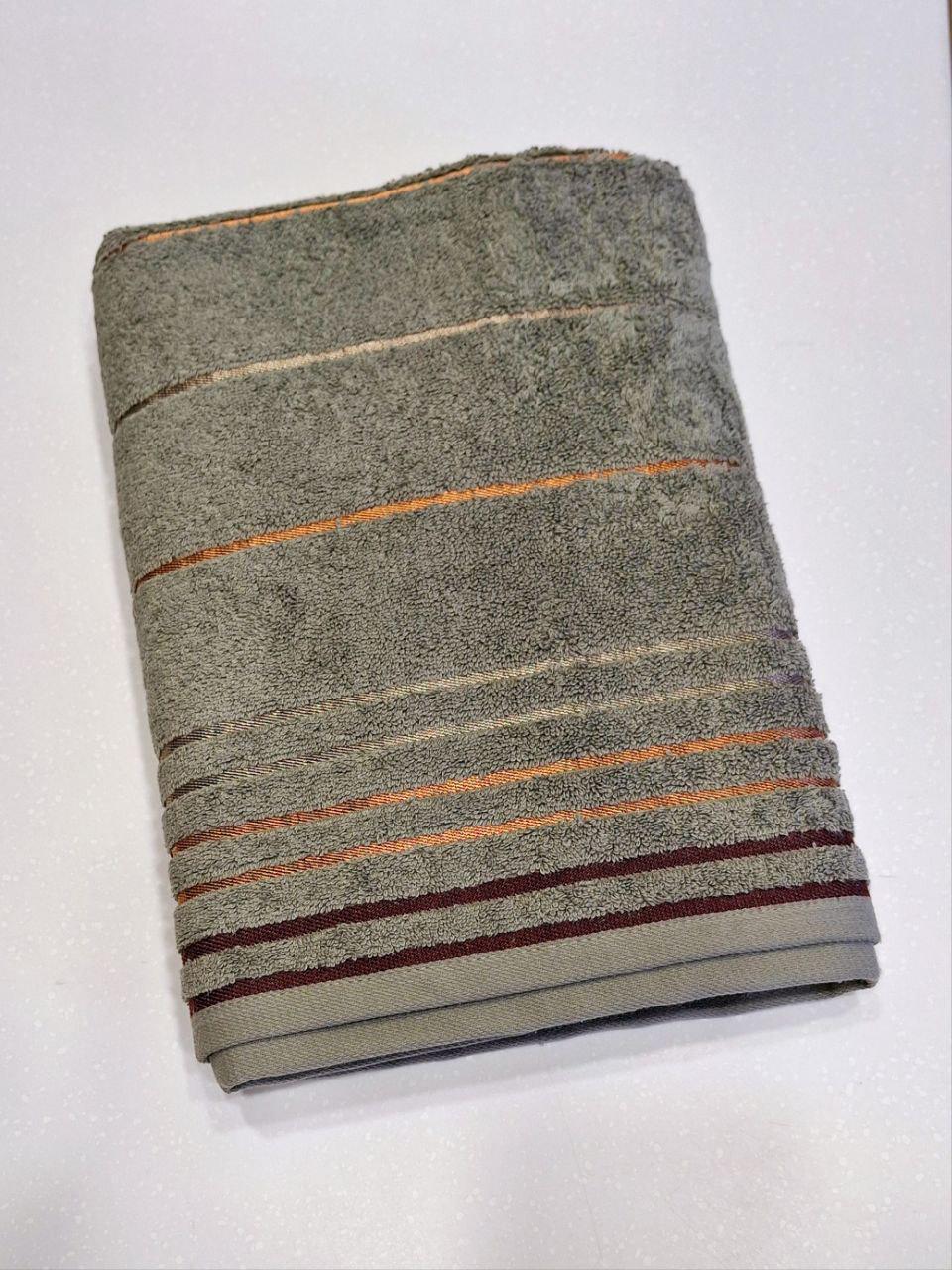 Полотенце банное махровое Parisa Stripe Cotton 70х140 см Оливковый (936)