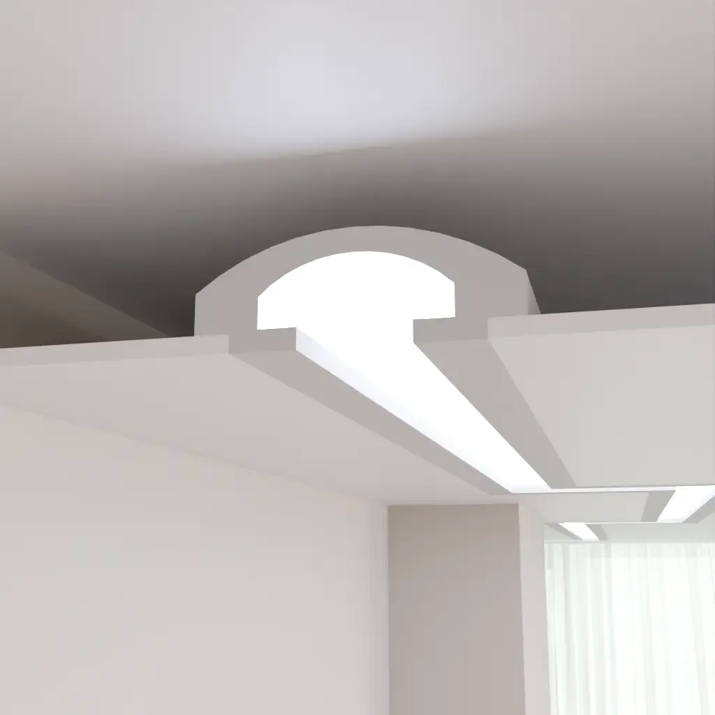 Молдинг полімерний Tesori KD 113 для LED освітлення 165x60x1150 мм (25335546)