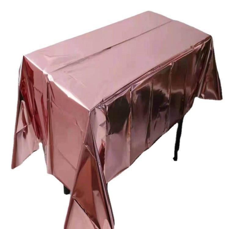 Скатерть клеенка из фольги 274x137 см Розовое золото (Е23-103)