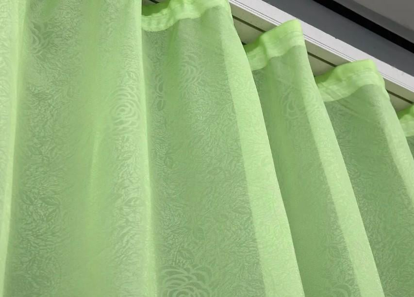 Тюль органза Цветы 2,8 м Салатовый (004т) - фото 9
