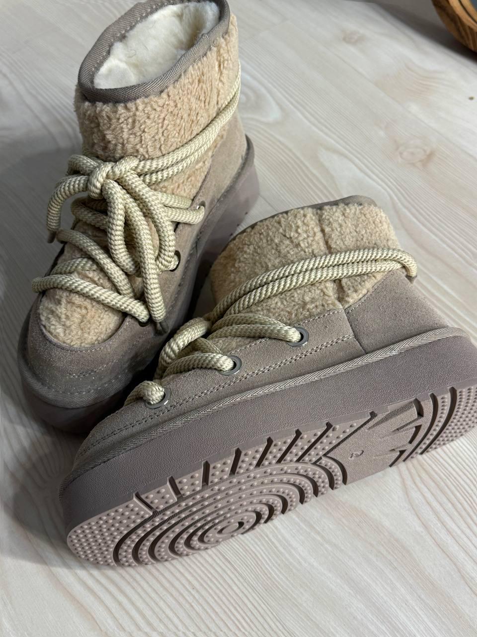 Уггі жіночі Hengji 52-3 сноубутси замшеві з хутром тедді на високій підошві р. 38 Бежевий (5141) - фото 4 Уггі жіночі Hengji 52-3 сноубутси замшеві з хутром тедді на високій підошві р. 38 Бежевий (5141) - фото 4