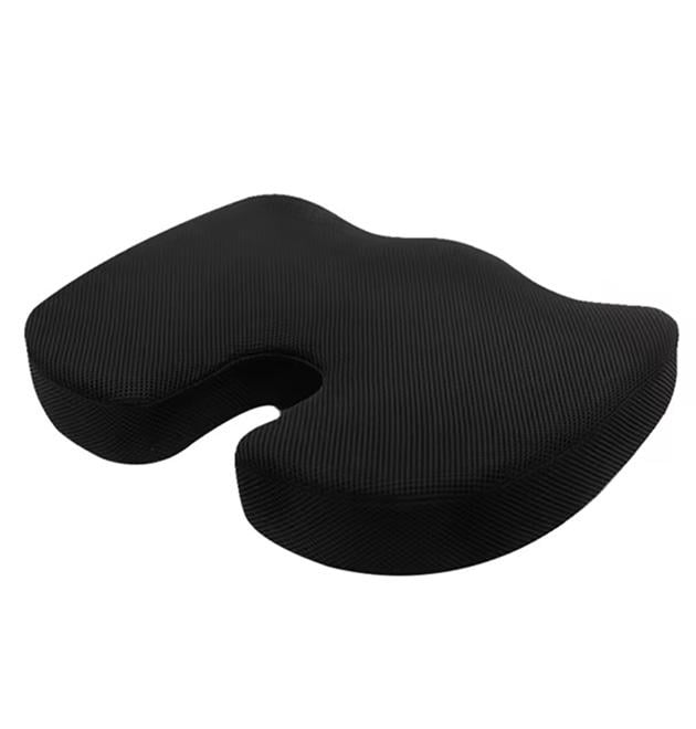 Подушка для сидіння ортопедична з ефектом пам'яті з вентиляцією 46х36х7 см Чорний