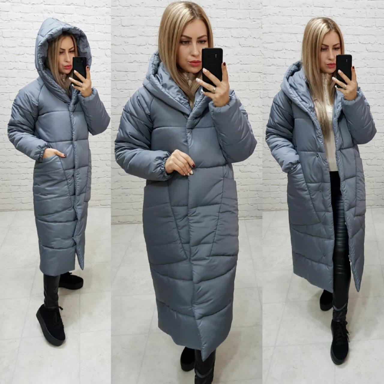 Пуховик объемный супер длинный Аiza А500 р. 54-56 Розовый - фото 6