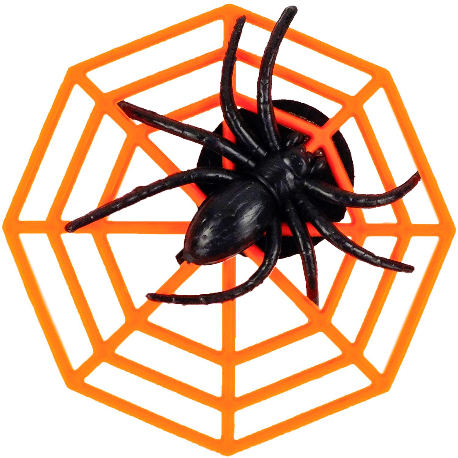 Брошка-заколка Seta Decor Паутинка с паучком (19-972-OR-BLK)