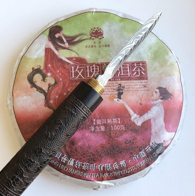 Чай Шу Пуэр Бин Ча с розой 100 г