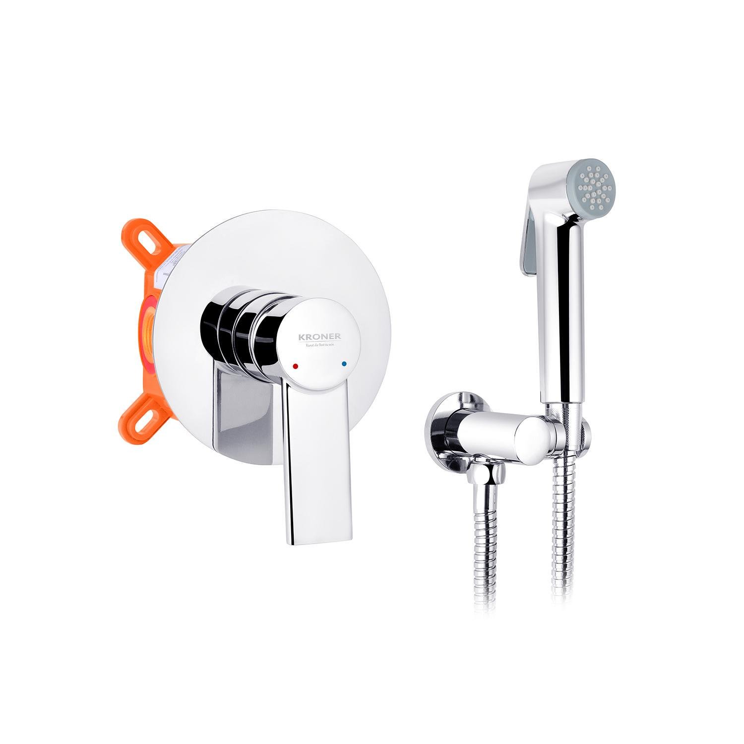 Смеситель скрытого монтажа для гигиенического душа Kroner KRP Basis-C080SB (370322)