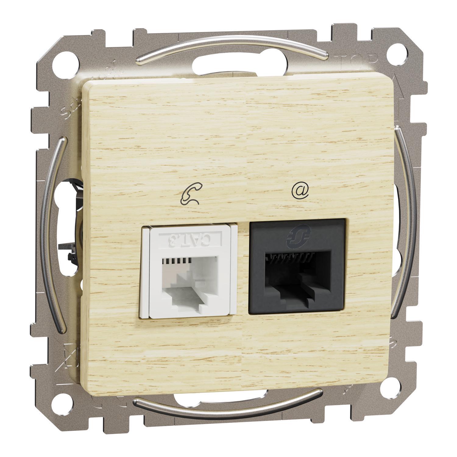 Розетка телекоммуникационная Sedna Design & Elements RJ45/RJ11 6UTP Береза (SDD180468) Розетка телекоммуникационная Sedna Design & Elements RJ45/RJ11 6UTP Береза (SDD180468)
