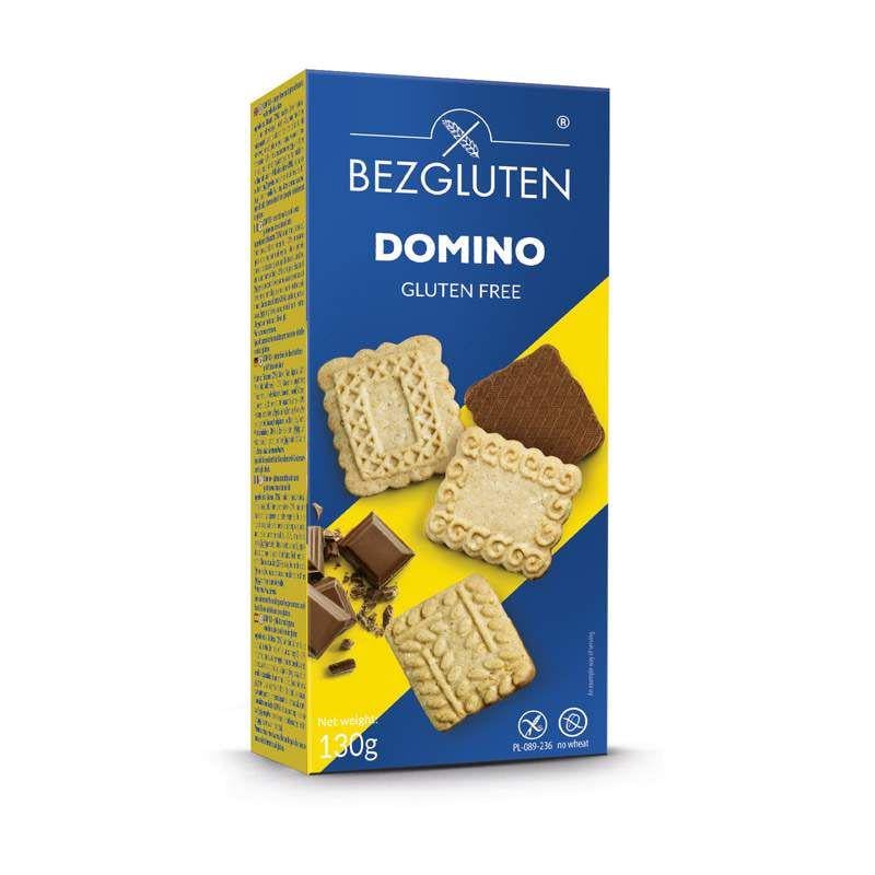 Печиво без глютену Bezgluten Domino мультизлакове з молочним шоколадом 130 г