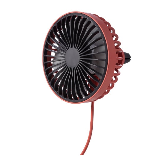 Автомобильный мини вентилятор SUNROZ Car Mini Fan в дефлектор LED Красный (SUN7307)