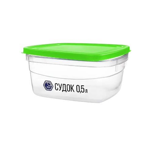 Контейнер Народний продукт 0,5 л Прозорий/Зелений (УТ000061456)