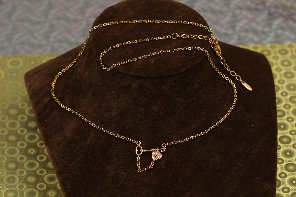 Набор Xuping Jewelry Цепь якорная с кулоном ключик от сердца 40 см добор 5 см Золотистый (2169179986)
