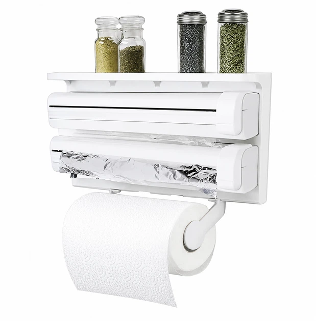 Кухонный диспенсер Triple Paper Dispenser для пленки/фольги/бумажных полотенец Белый