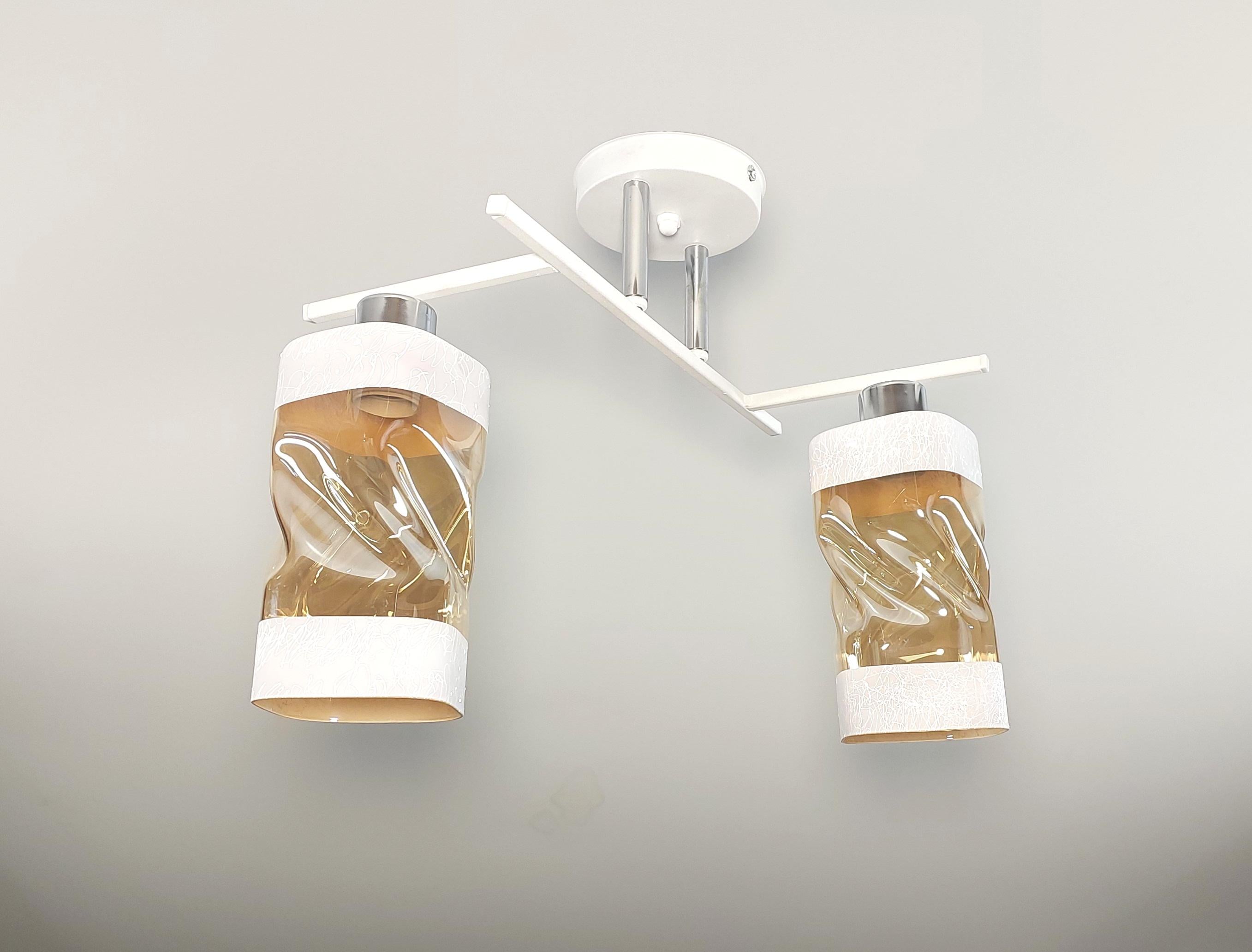 Люстра потолочная 3287/2 на 2 плафона металлическая Белый