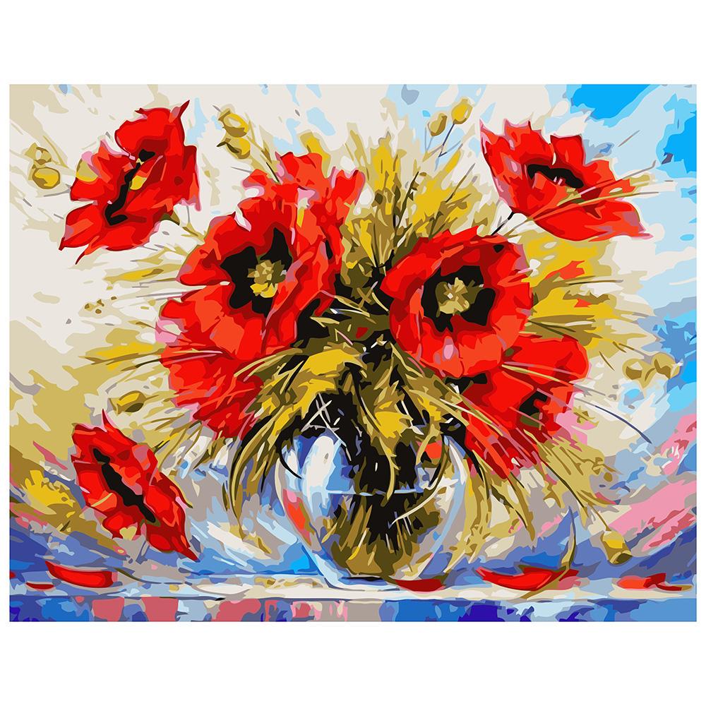 Картина по номерам Strateg Маковый натюрморт 40x50 см (VA-1732)