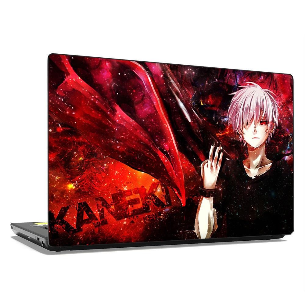 Декоративная наклейка на ноутбук 15,6" Аниме Токийский Гуль Kaneki 380х250 мм (100449)