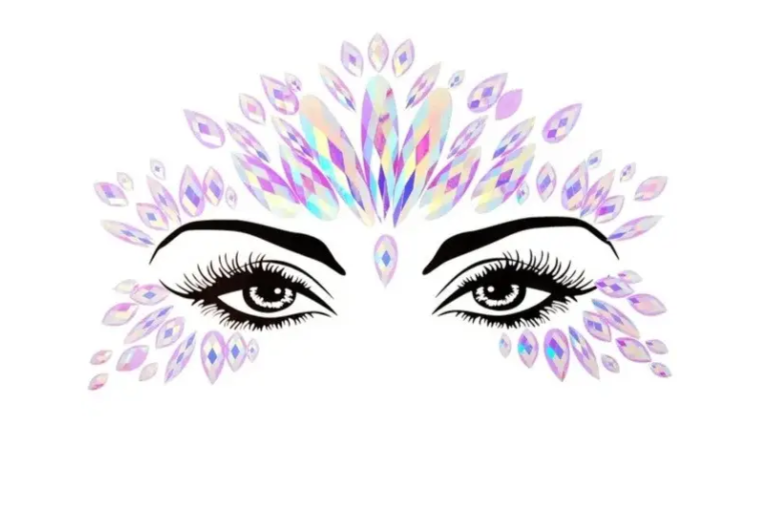 Стрази наклейки на обличчя One size Бузковий (9088/52) Стрази наклейки на обличчя One size Бузковий (9088/52)