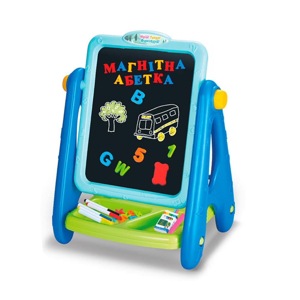 Мольберт детский Знавець і Митець двусторонний с магнитными буквами Розовый/Голубой (AK 0006 AB)