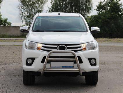 Передняя защита WT023 CAN для Toyota Hilux 2015- гг. нержавеющая сталь Хром