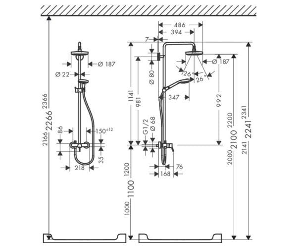 Душова система Hansgrohe CROMA SELECT S 27255400 - фото 2