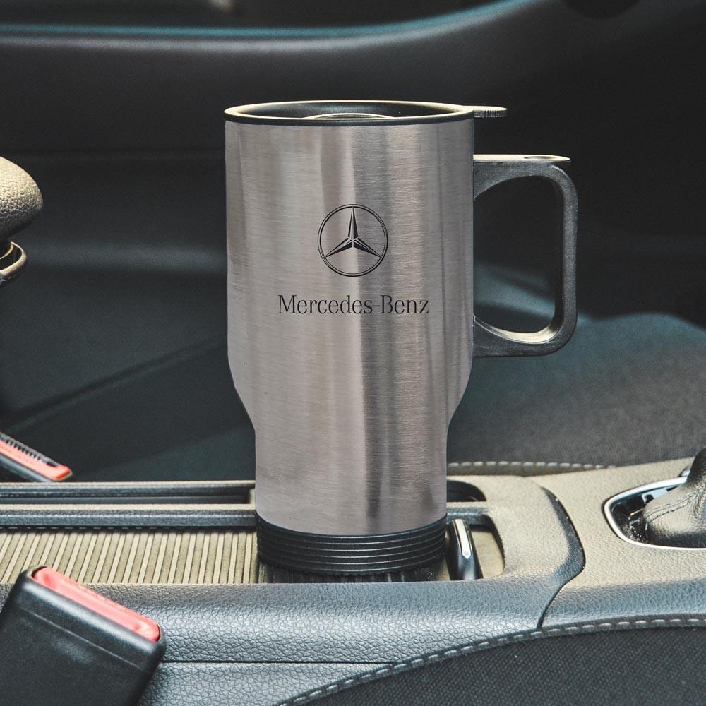 Термокружка автомобильная с логотипом Mercedes-Benz 450 мл Серебристый (22802288)