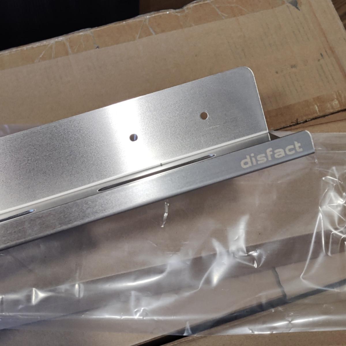 Поличка для ванной кімнати Disfact HL-65 L-форми довга пряма відкрита з товстої нержавіючої сталі 65 см Сріблястий матовий (3328) - фото 5