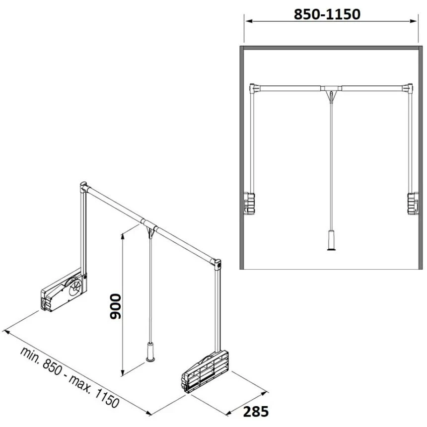 Пантограф Starax 650-900 мм Білий/Хром (S-6013-W) - фото 7 Пантограф Starax 650-900 мм Білий/Хром (S-6013-W) - фото 7